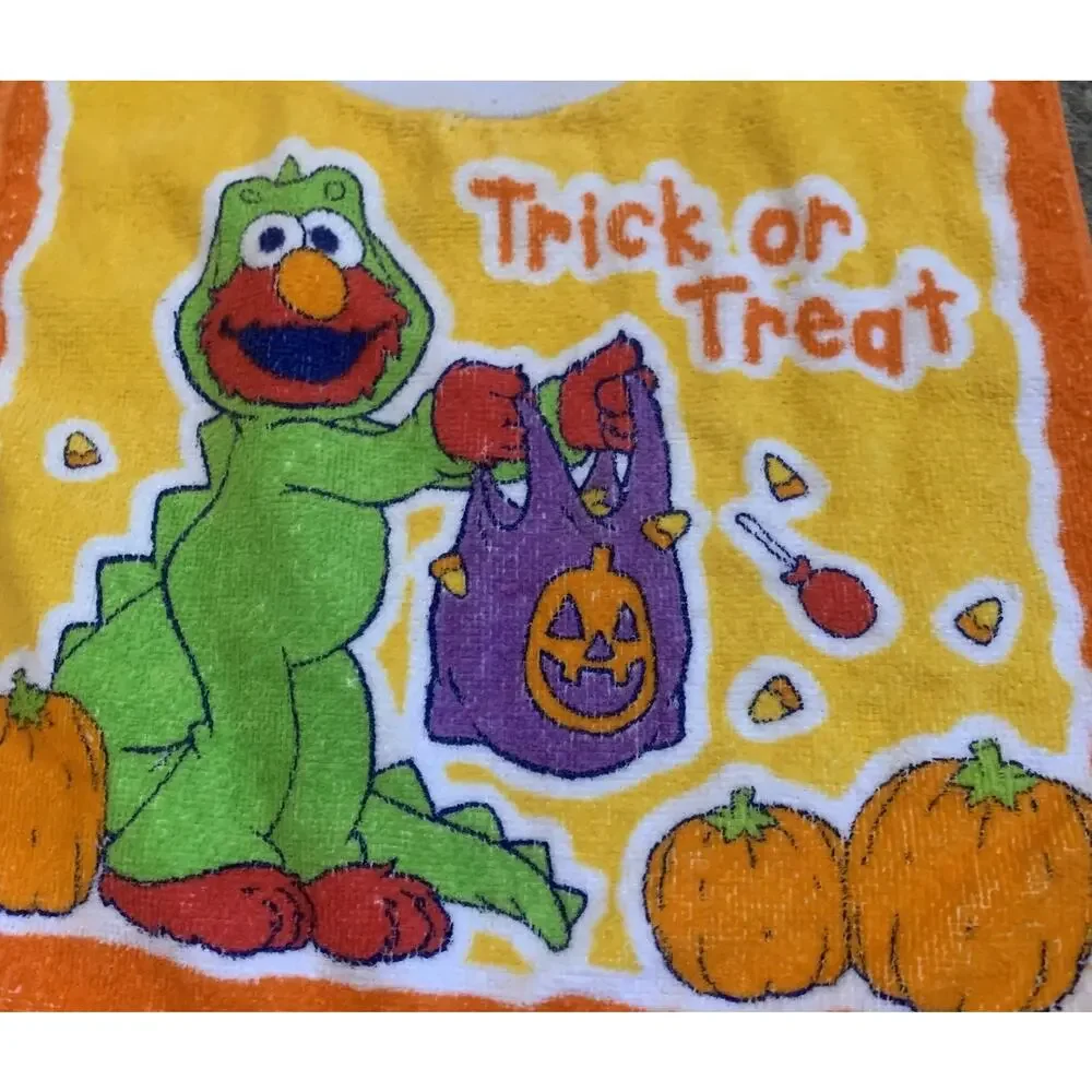 Sesame Street Elmo Terry Cloth Bib Vintage Halloween Pull Over Towel